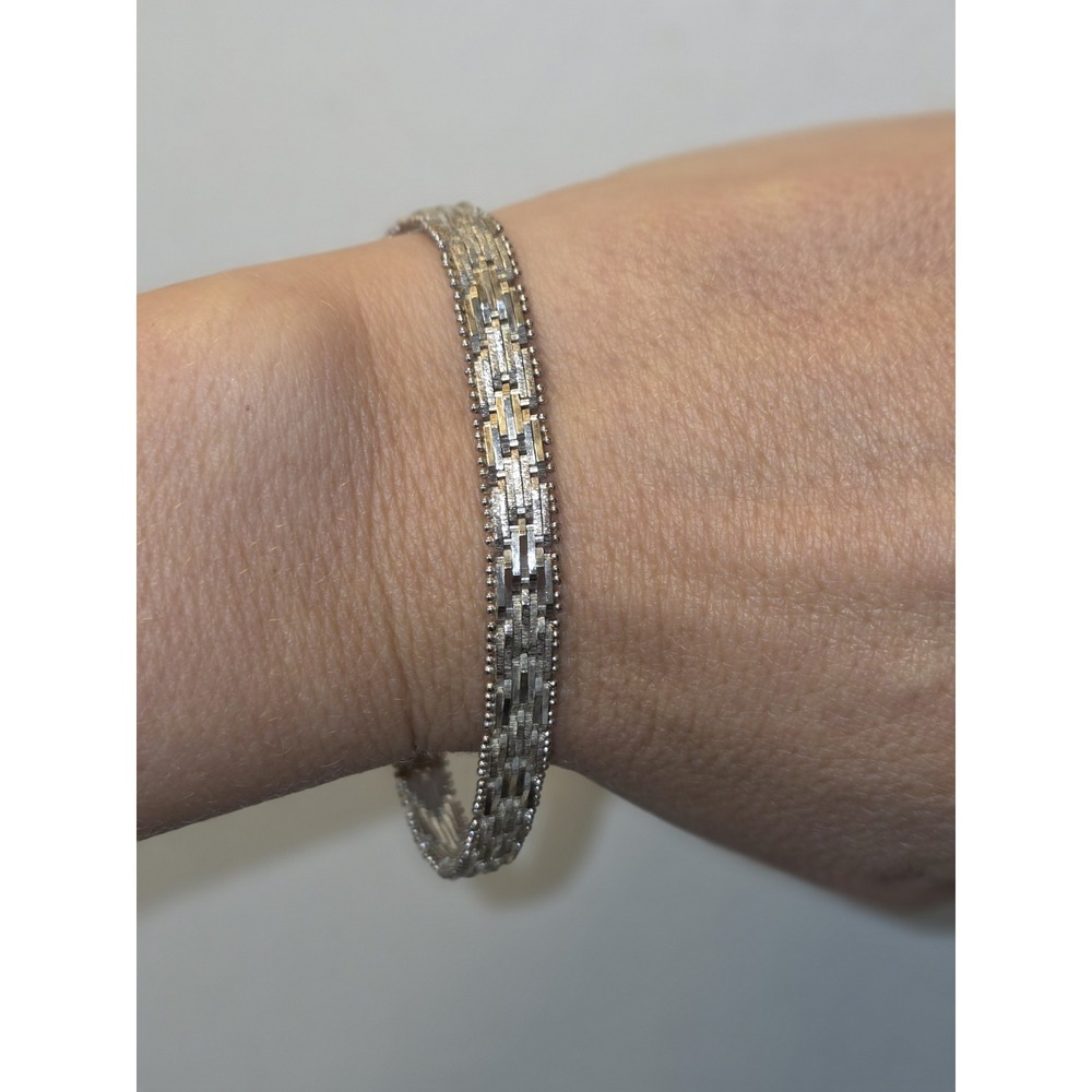 Vintage Italian Sterling Silver 925 Chevron Bracelet 0.5 Ozt